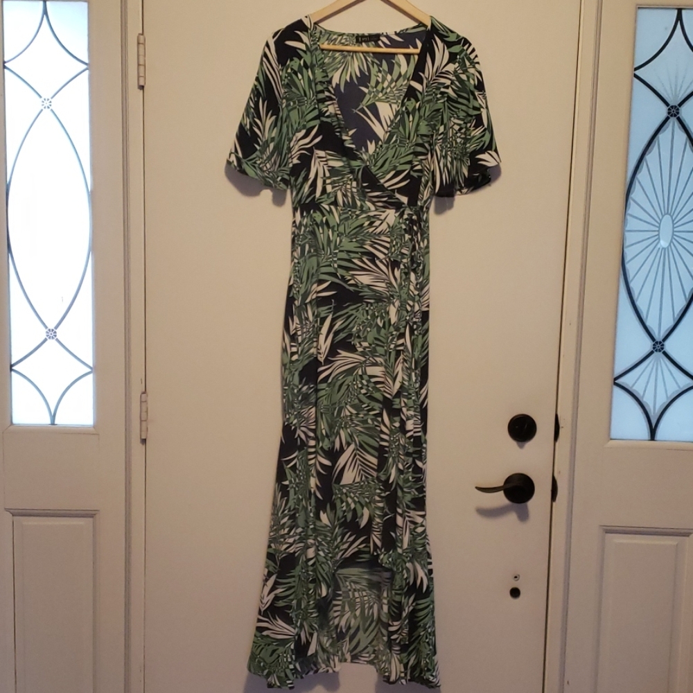 Long high low tropical dress